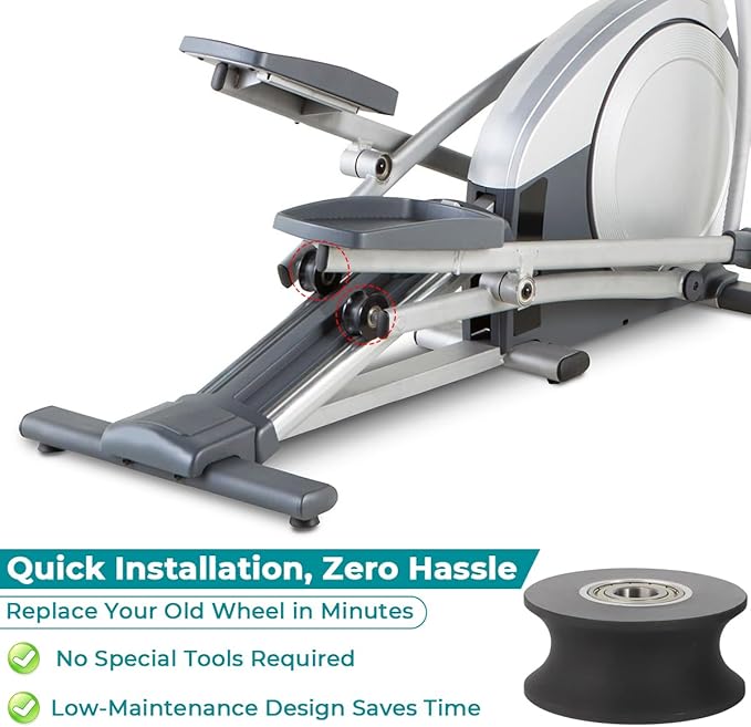 Elliptical Roller Wheel 340773 Polyurethane 90°Hardness Quiet LongLasting Fits For TreadLife For ProForm For NordicTrack