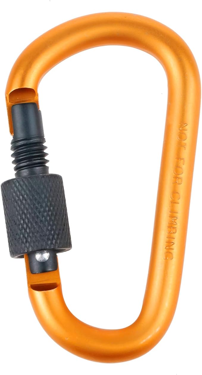 10 Pack Aluminum D Ring Key Rings Hiking Clips Locking Carabiner for Hiking Camping Fishing and Outdoor Use，Clips with Screw Gate Multicolored