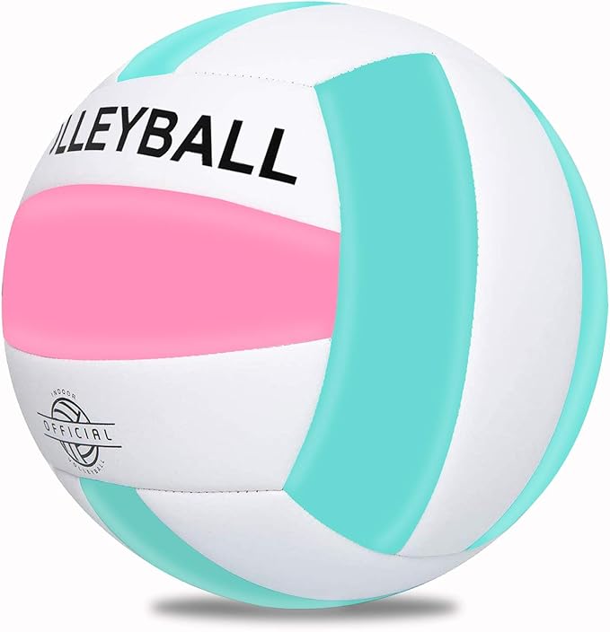 EVZOM Super Soft Volleyball Beach Volleyball Official Size 5 for Outdoor/Indoor/Pool/Gym/Training Premium Volleyballs Equipment Durability Stability Sports Ball