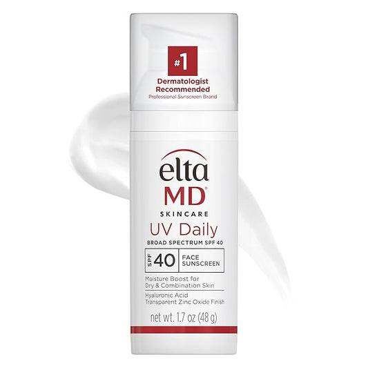 EltaMD UV Daily SPF 40 Face Sunscreen Moisturizer with Zinc Oxide, Daily Face Moisturizer with SPF, Sunscreen, For Dry Skin 1.7 oz Pump