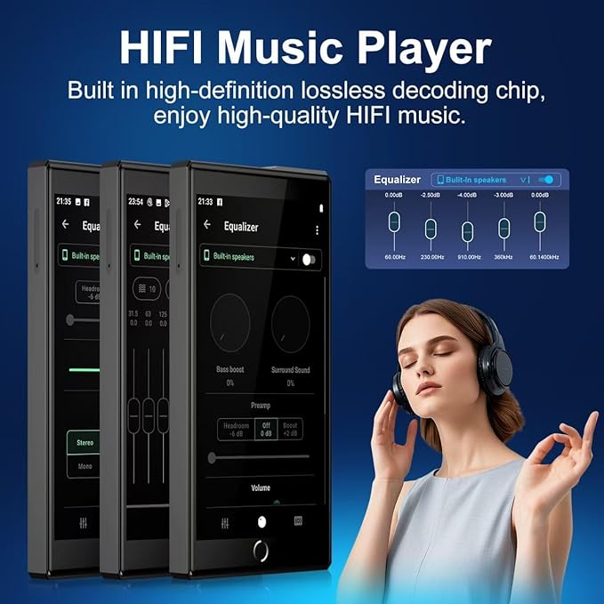 Keenplus144GB MP3 Player with Bluetooth and WiFi, C4 Plus Android 13 HiFi MP3 Player Spotify 4.3" FHD Zinc Alloy Panel Touch Screen, MP4 Players,Music Player with Spotify,Pandora,Amazon Music
