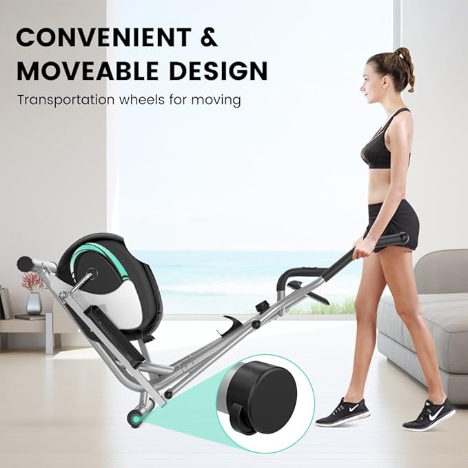 Dripex Elliptical Exercise Machine, Hyper-Quiet Elliptical Machine for Home, Magnetic Elliptical Training Machines with 8-Level Resistance, 6KG Flywheel, LCD Monitor, Pulse Sensor