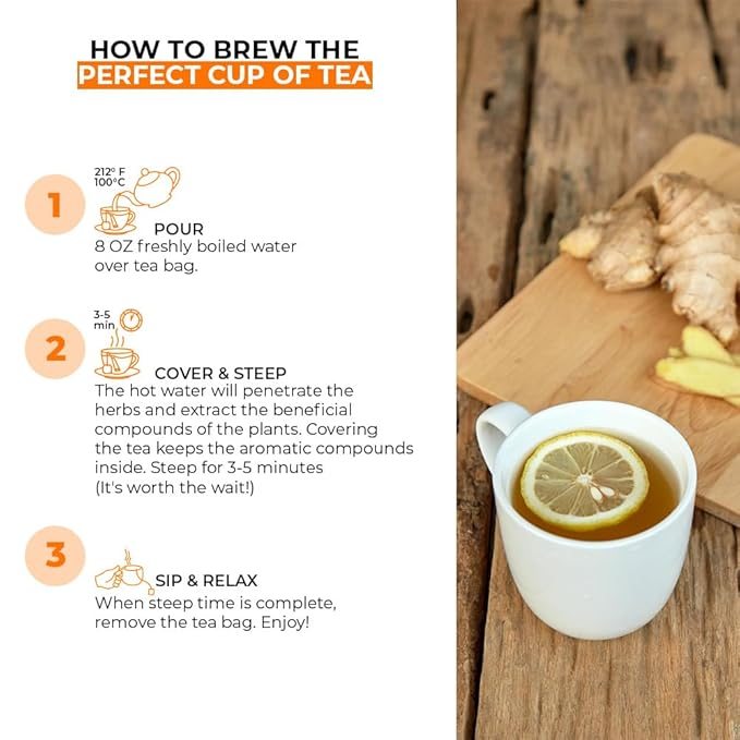 Angel Brand Ginger Tea Bags 25 – Pack of 3 – Ginger Root Tea for, Digestion & Immune Support