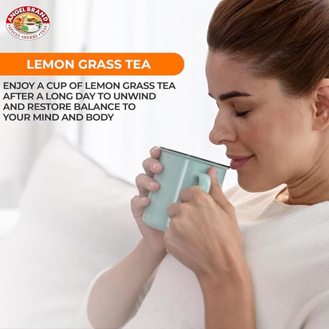 Angel Brand Lemongrass Tea Bags 20 Tea Bags – Pack 3 Lemon Grass Tea with Ginger, Rose Hips, & Clove - Lemongrass Tea Bags with Balanced Flavor, Rich Nutrients & Health Benefits