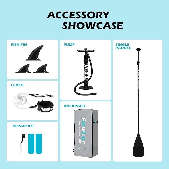 FunWater Inflatable Ultra-Light Stand Up Paddle Board for All Skill Levels with Premium SUP Paddleboard Accessories,Non-Slip Comfort Deck for Youth & Adults