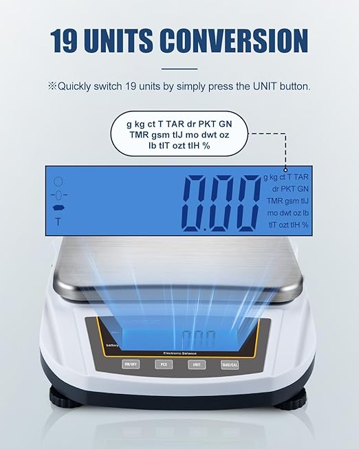 GOYOJO Digital Analytical Balance and Lab Scale, 5000g Capacity, 0.01g Precision, Stainless Steel, Multi-Unit (g/oz/ct/lb) for Jewelry, Kitchen, and Lab – Reliable, Accurate, Easy to Use, Black Panel
