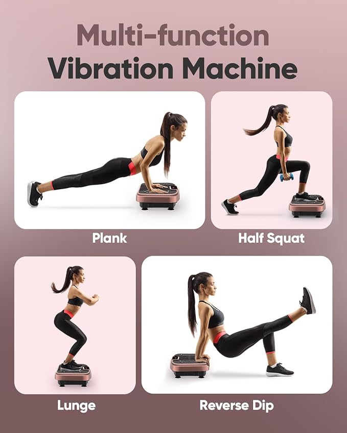 Vibration Plate Exercise Machine, Vibration Plate Platform for Lymphatic Drainage, 200 Adjustable Speeds Power Shaping Vibrating Plate Helps Weight Loss, Shaping, Max Weight 450 Lbs