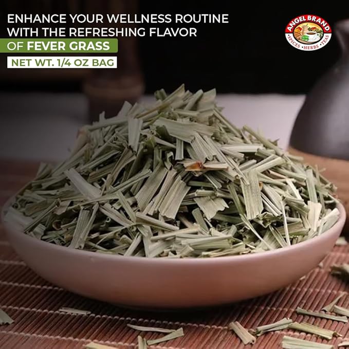 Angel Brand Fever Grass Tea Jamaican – 0.25 oz Pouch Pack of 3 – Dried Lemongrass Leaves for Herbal Tea and Infusions.