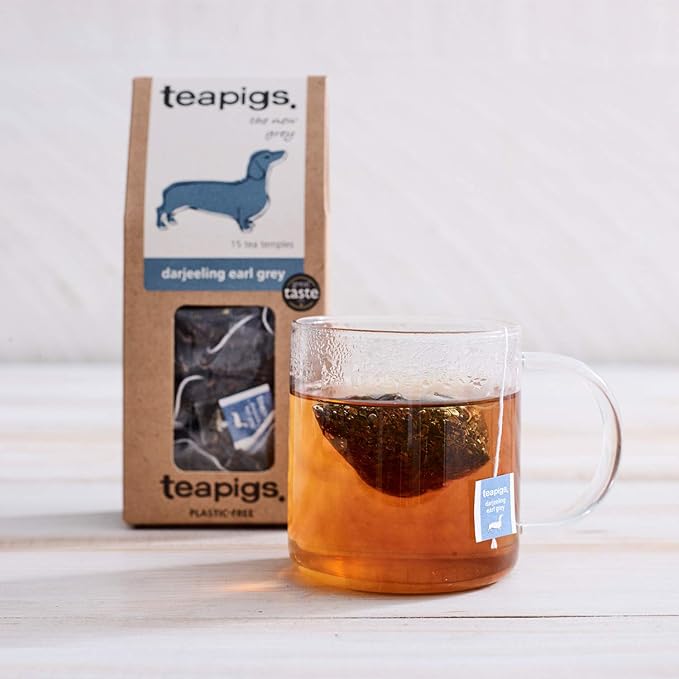 Teapigs Darjeeling Earl Grey Tea Bags Made with Whole Leaves, bold flavor, natural ingredients (1 Pack of 50 Teabags)