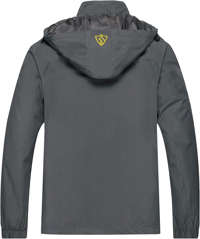 GIISAM Mens Windproof Jacket Waterproof Lightweight Mountain Sport Jacket for Men Hooded Windbreaker Raincoat