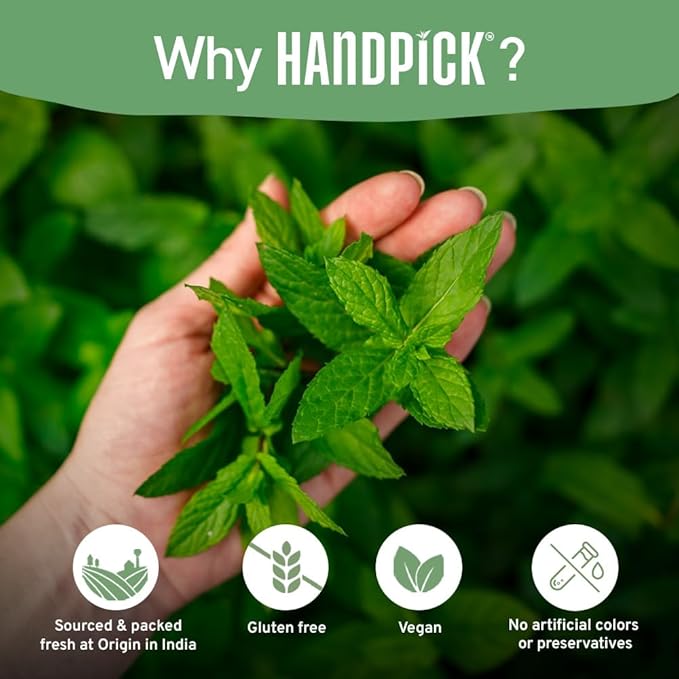 HANDPICK, Lemon Ginger Herbal Tea - 100 Pyramid Tea Bags | 100% Natural Ingredients, Tasty & Citrusy Hand-made Blend of Lemon & Ginger | Caffeine Free, Gluten Free | No Artificial Ingredients