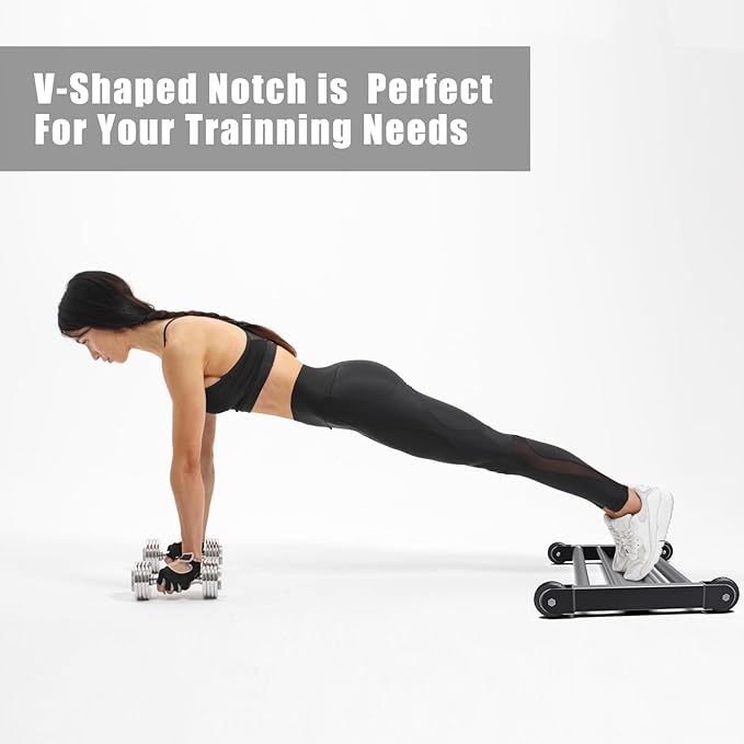 Glute Ham Glider, Multi-Functional Hamstring Roller with Smooth Wheels, V-Bar for Hamstring Curls, Ab Glider Workout & Core Strength Training