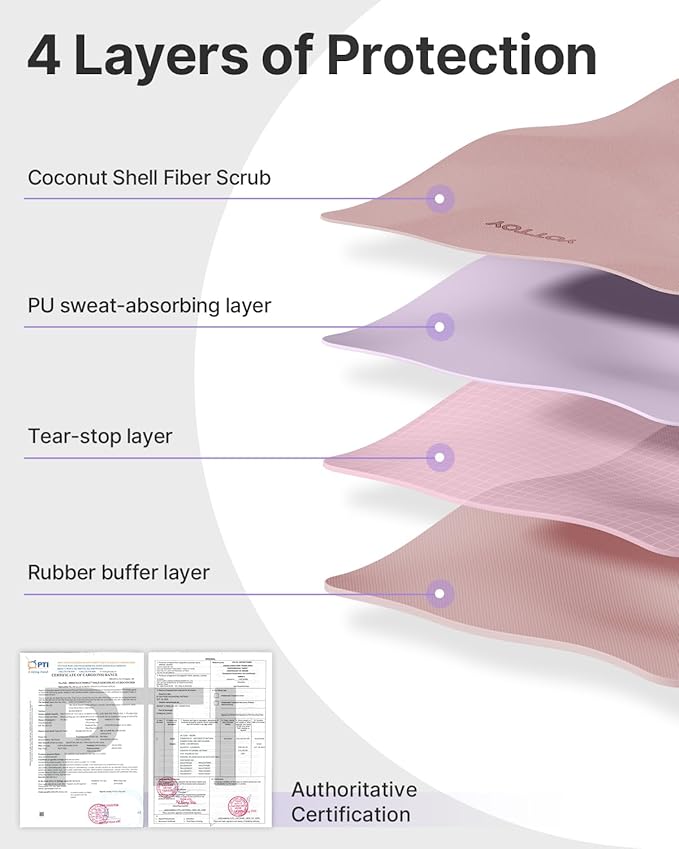 YOTTOY Yoga Mat,Non-Slip Hot Yoga Mat with Anti-Tear Design and Friendly Natural Rubber Mat with Strap and Bag