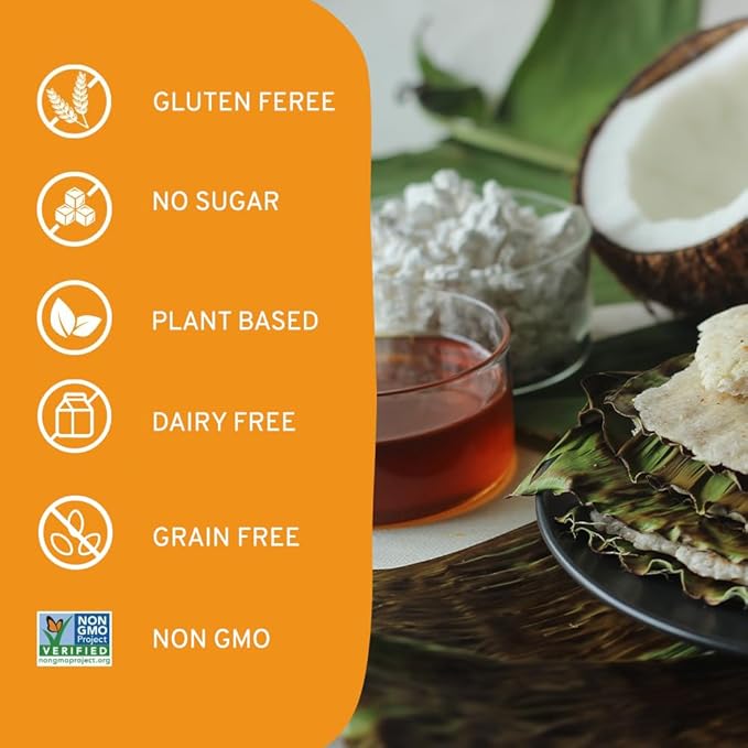 Arrowroot Powder (397g/14oz) Natural Thickener, Fine Ground | Wheat Flour Substitute | Non GMO, Gluten Free, Dairy Free | Neutral Flavor, Ideal for Baking/Cooking | Resealable Ziplock Pouch