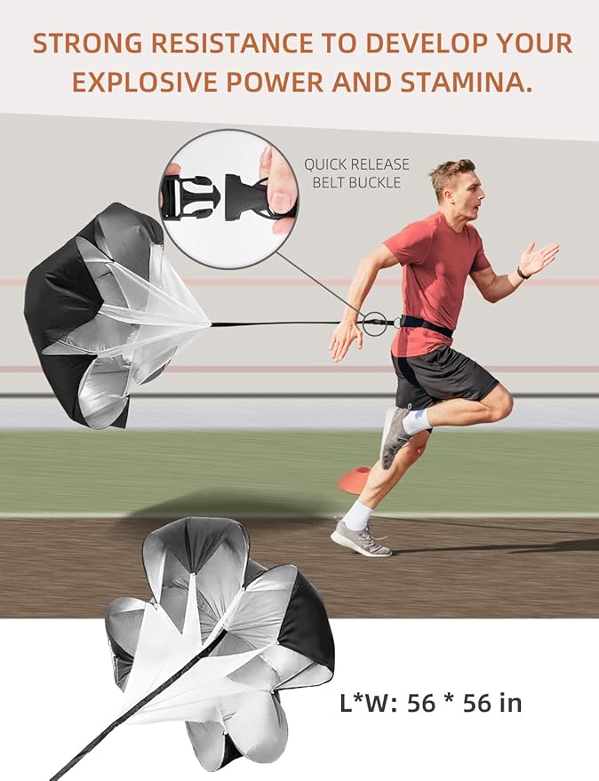 GHB Agility Ladder,Football Training Equipment Set,4 Agility Hurdles, 20 feet12 Rungs Speed Ladder,12 Disc Cones,Resistance Parachute, Jump Rope, 5 Resistance Bands