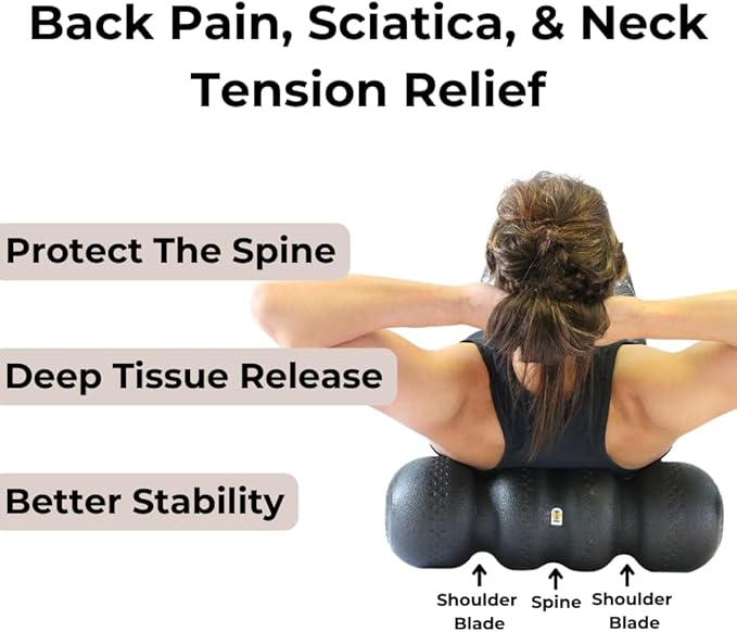 Rollga LITE - The Better Foam Roller for Physical Therapy. Deep Tissue Massage Roller for Muscle Recovery, Back Pain Relief & Flexibility. Yoga & Pilates Exercise Roller. Beginner & Athlete Approved.