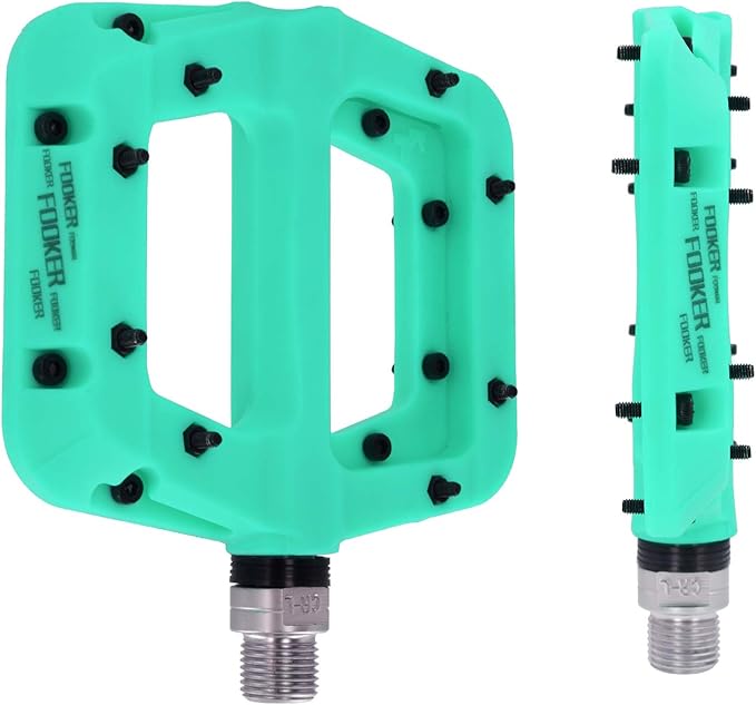 FOOKER MTB Pedals Mountain Bike Pedals 3 Bearing Non-Slip Lightweight Nylon Fiber Bicycle Platform Pedals for BMX MTB 9/16"