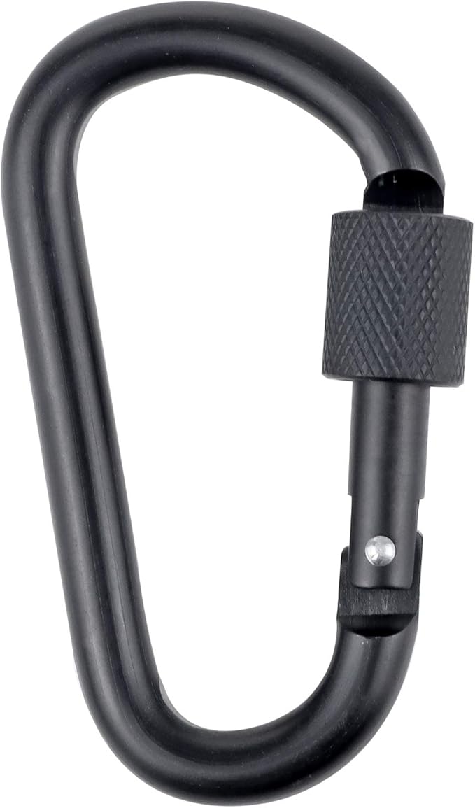 10 Pack Aluminum D Ring Key Rings Hiking Clips Locking Carabiner for Hiking Camping Fishing and Outdoor Use，Clips with Screw Gate Multicolored