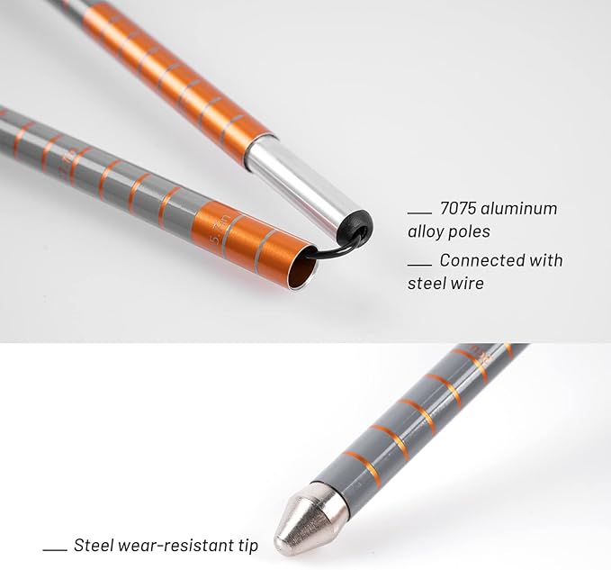 G2 GO2GEHTER 7075 Aluminum Alloy 270cm Backcountry Avalanche Rescue Probe with Storage Bag, Folding Design, Easy to Storage and Carry (3 Color Available)