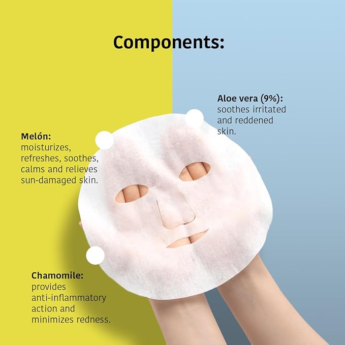 IROHA NATURE, Skin Care Mask to Repair and Soothe After Sun Exposure - Pack of 5 Pieces