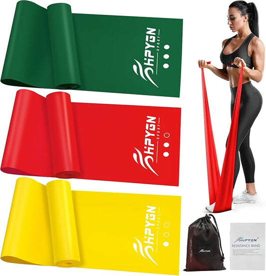 Resistance Bands, Exercise Bands, Physical Therapy Bands for Strength Training, Yoga, Pilates, Stretch Elastic Band with Different Strengths, Workout Bands for Home Gym