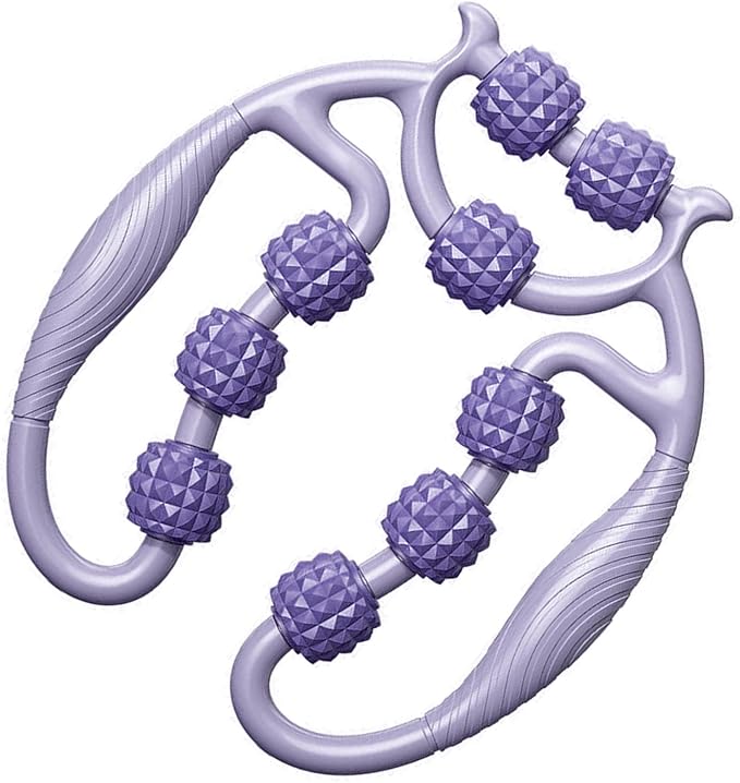 HEEPDD 9 Wheels Muscle Roller, Leg Massager Muscle Relaxation Stretching Roller Foam Roller Deep Tissue Massager for Thigh Arms Leg Waist (Purple)