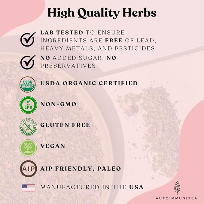 AutoimmuniTea – AIP Thyroid Support and Hormone Balance Tea for Women, Autoimmune Protocol Caffeine Free Eleuthero Tulsi, Spearmint, Licorice Tea Bags