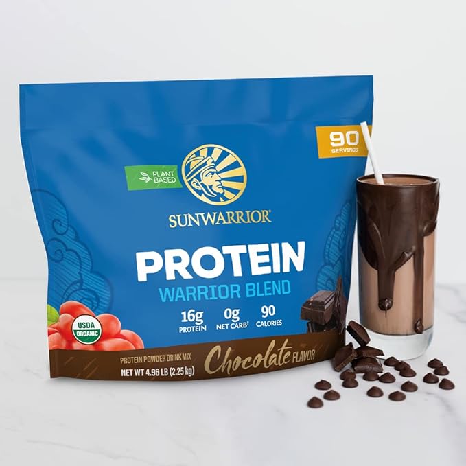 Organic Plant Based Protein Powder | Vegan Organic Protein Powder Chocolate Flavored with BCAA Amino Acids & Hemp Seed Pea Blend | Non-GMO Soy Dairy Filler & Gluten Free (Chocolate, 90 Servings)