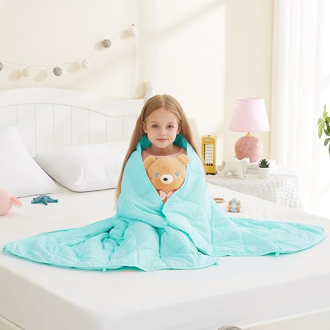 L'AGRATY Weighted Blanket - 36"x48" 5lbs Weighted Blanket Microfiber Material with Glass Beads Small Blanket for All-Season Summer Fall Winter Soft Thick Blanket