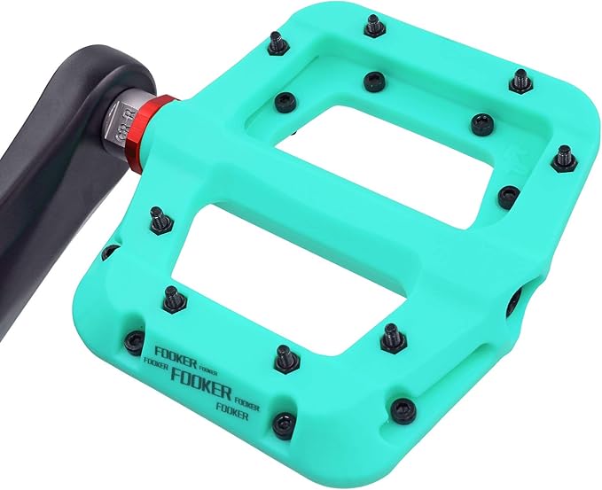 FOOKER MTB Pedals Mountain Bike Pedals 3 Bearing Non-Slip Lightweight Nylon Fiber Bicycle Platform Pedals for BMX MTB 9/16"