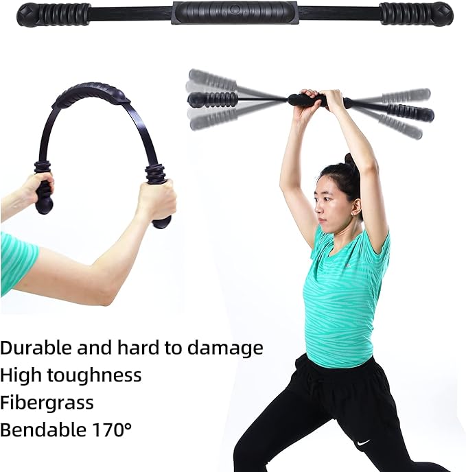 Elastic Fitness Stick Elastic Bar Body Exercise Bar Muscle Training for Exercise Tremor Stick Shoulder Rehabilitation Physical Therapy, Aerobics,Body Shaping Home Gym Yoga, Pilates