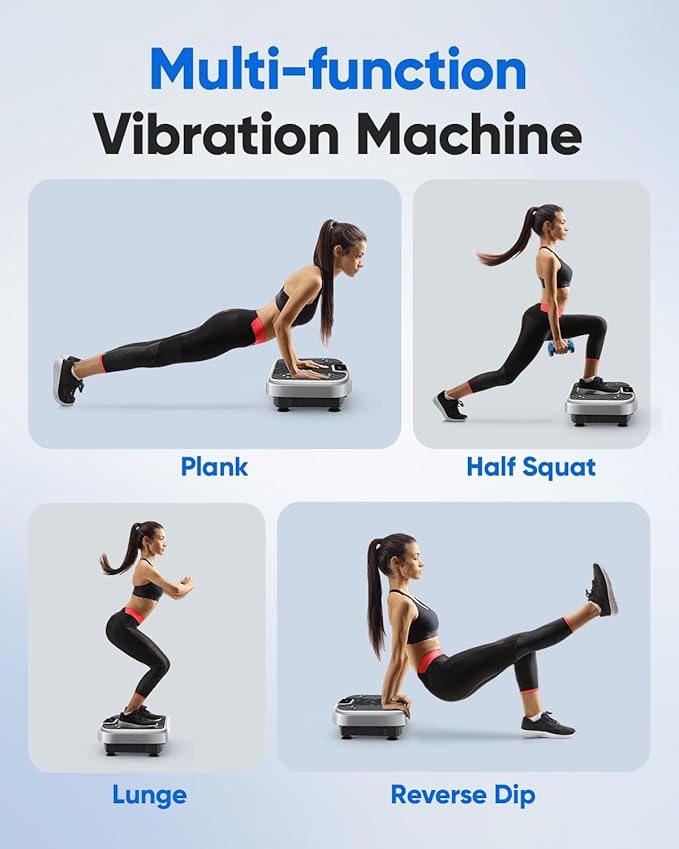 Vibration Plate Exercise Machine, Vibration Plate Platform for Lymphatic Drainage, 200 Adjustable Speeds Power Shaping Vibrating Plate Helps Weight Loss, Shaping, Max Weight 450 Lbs