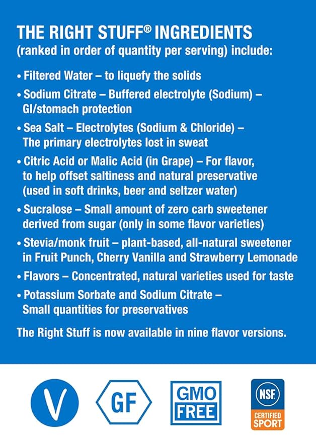 The Right Stuff Electrolyte Drink Concentrate - 10 Pouch Box - Grape