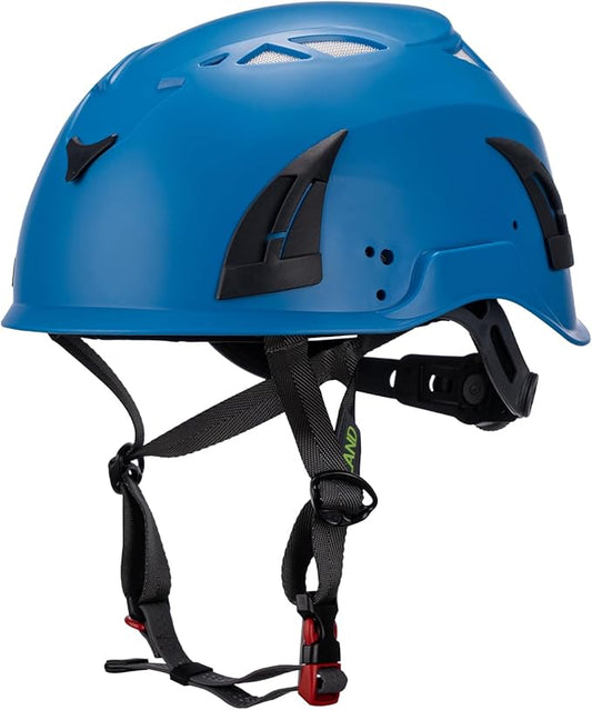 Land Helmets ClimbPro Safety Helmet for Rock Climbing – Lightweight & Durable Hard Shell with Adjustable Chin Strap and Accessory Slots – Ideal for Indoor & Outdoor Adventure