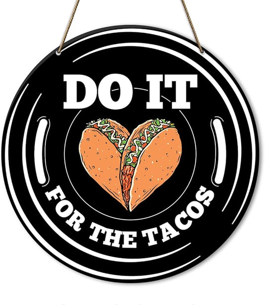 Gym Sign Decor, Home Gym Sign, Workout Room Fitness Room Decor Gym Sign Decoration, Gym Gift for Trainer Exercise Lover, Do It for The Tacos