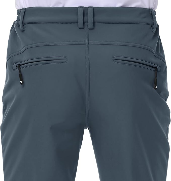 Gopune Men's Snow Ski Waterproof Softshell Pants Outdoor Windproof Warm Hiking Insulated Pants