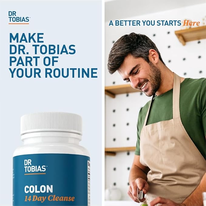 Dr. Tobias Colon 14 Day Cleanse, Advanced Gut Cleanse Detox for Women & Men with Cascara Sagrada, Psyllium Husk, Senna Leaf & Probiotics, Non-GMO Colon Cleanse, 2 Bottles of 28 Capsules (1-2 Daily)