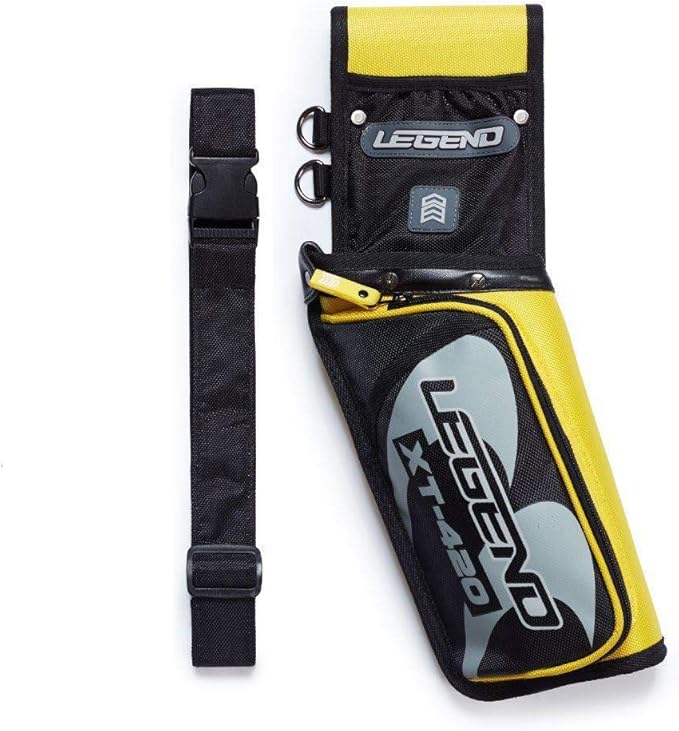 Legend XT420 Field Quiver - Left or Right-Handed Quiver Arrow Holder, Archery Quiver with 3 Arrow Tube, Durable Nylon Hip Quivers with Multiple Pockets for Archery Accessories, Score Card & Tools