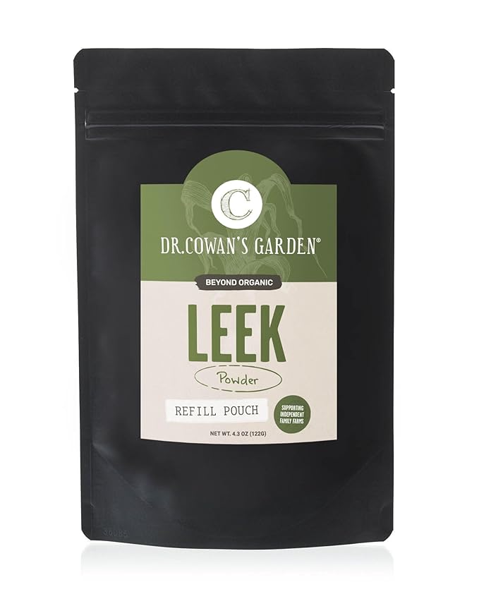 Dr. Cowan’s Garden Leek Powder - Beyond Organic Vegetable Powder, Green Powder Superfood, Super Greens Vegetable Powder, Greens Powder for Nutritional and Culinary Uses, Dehydrated Greens, 50 Servings
