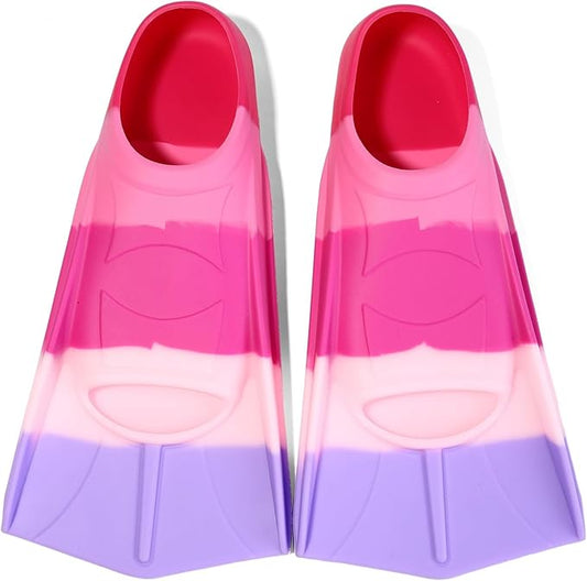 Kids Swim Fins,Short Kids Fins Youth Swimming Flippers for Lap Swimming Training for Children Girls Boys Beginners