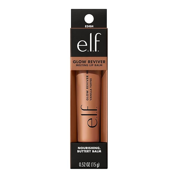 e.l.f. Glow Reviver Melting Lip Balm, Hydrating Tinted Lip Balm For A Glossy Finish & Soft, Supple Lips, Vegan & Cruelty-Free, Vanilla Toffee