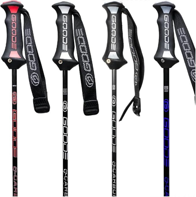 GOODE G Carbon Ski Poles – Ultra-Lightweight & Durable Carbon Fiber – Superior Balance – Shock Absorbing – High-Performance Downhill Ski Poles for Men & Women - Pair