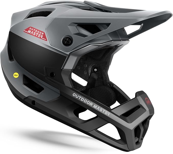 OutdoorMaster MIPS Full Face Mountain Bike Helmet for Men & Women - Two Removable Chin Pad, Ventilation Lightweight - Racing Downhill DH BMX MTB Helmet