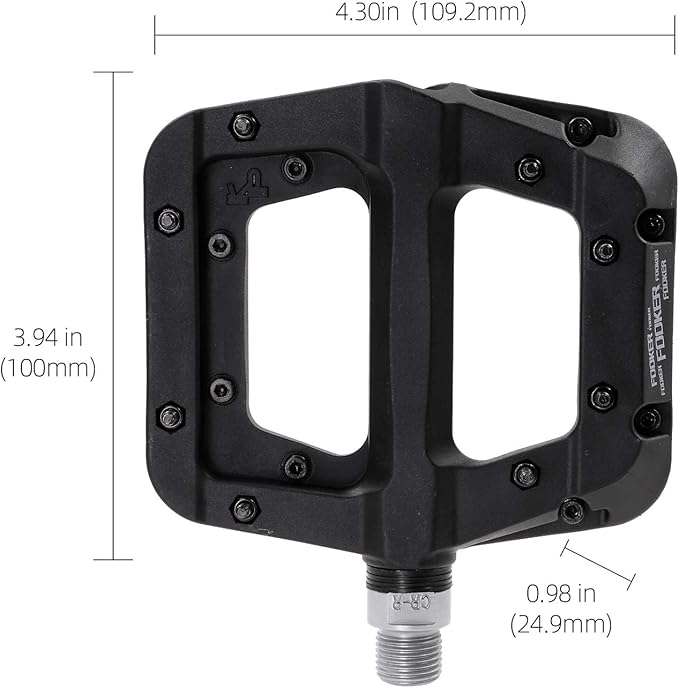 FOOKER MTB Pedals Mountain Bike Pedals 3 Bearing Non-Slip Lightweight Nylon Fiber Bicycle Platform Pedals for BMX MTB 9/16"