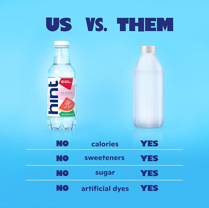 Hint Fruit-Infused Bottled Water, 4-Flavor White Variety Pack - Sugar Free Flavored Water with Zero Calories, Naturally Flavored, and No Artificial Sweeteners - 16 Fl Oz (Pack of 12)