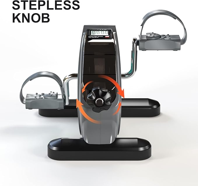 Under Desk Bike Pedal Exerciser Portable Mini Home Exercise Bike with 5LBS Flywheel Sitting Peddler Exerciser for Seniors Legs and Arms Trainer Physical Therapy Equipment Fitness Exercise Bicycle