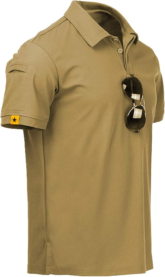 SCODI Mens Polo Shirts Performance Short Sleeve Tactical Shirts Athletic Golf Shirt for Men Daily Casual Collared T-Shirt