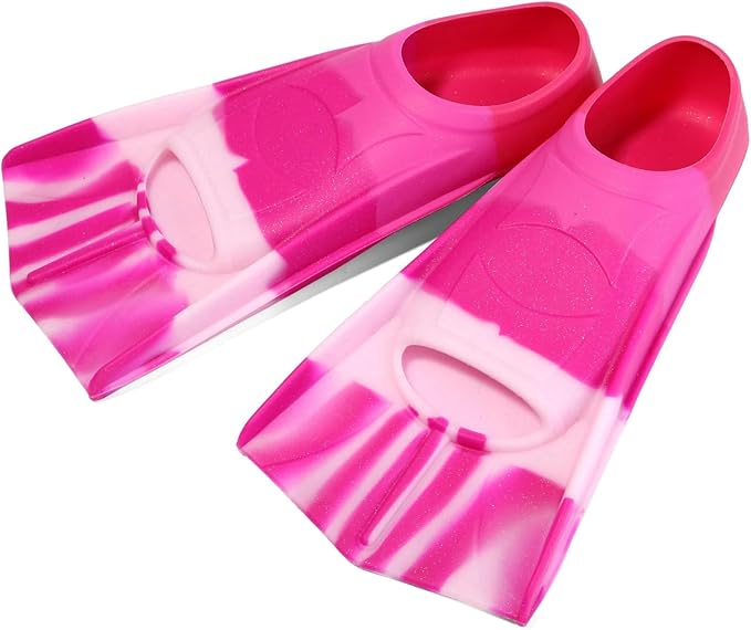 Kids Swim Fins,Short Kids Fins Youth Swimming Flippers for Lap Swimming Training for Children Girls Boys Beginners