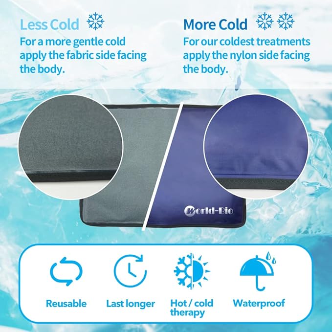 Extra Large Ice Pack for Injuries Reusable, Full Back Ice Pack Large Gel Ice Wrap w/2 Straps Cold Compress for Back Pain Relief from Swelling, Bruises, Sprains, Reusable Cold Pack 23.2" x 14.5"