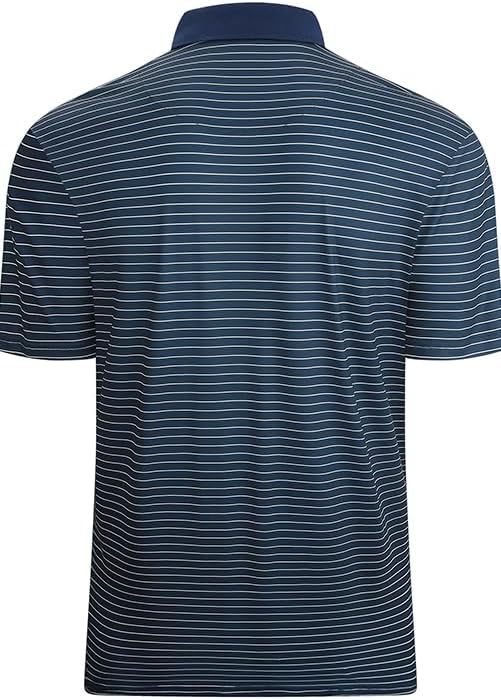 Esabel.C Jacquard Golf Shirts for Men Moisture Wicking Short Sleeve Performance Dry Fit Active Mens Polo Shirts